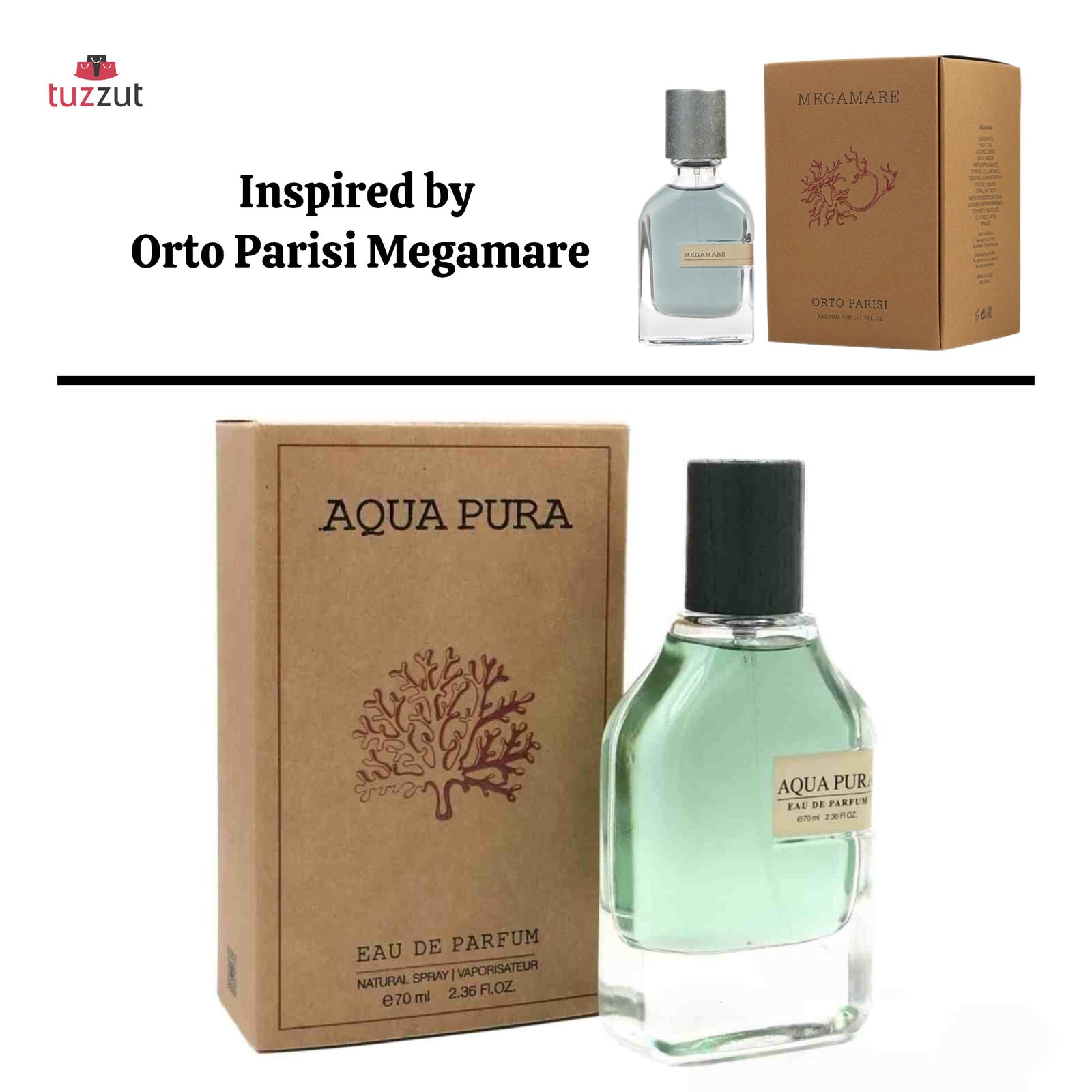 Aqua Pura EDP 70ml by Fragrance World | Inspired by Orto Parisi Megamare Aqua Pura EDP 70ml by Fragrance World | Inspired by Orto Parisi Megamare