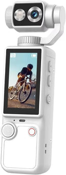 Air Tab Pocket 4K Ultra HD Action Camera | 180° Manual Flip Lens | Built-in Fill Light | with Tripod - TUZZUT Qatar Online Shopping