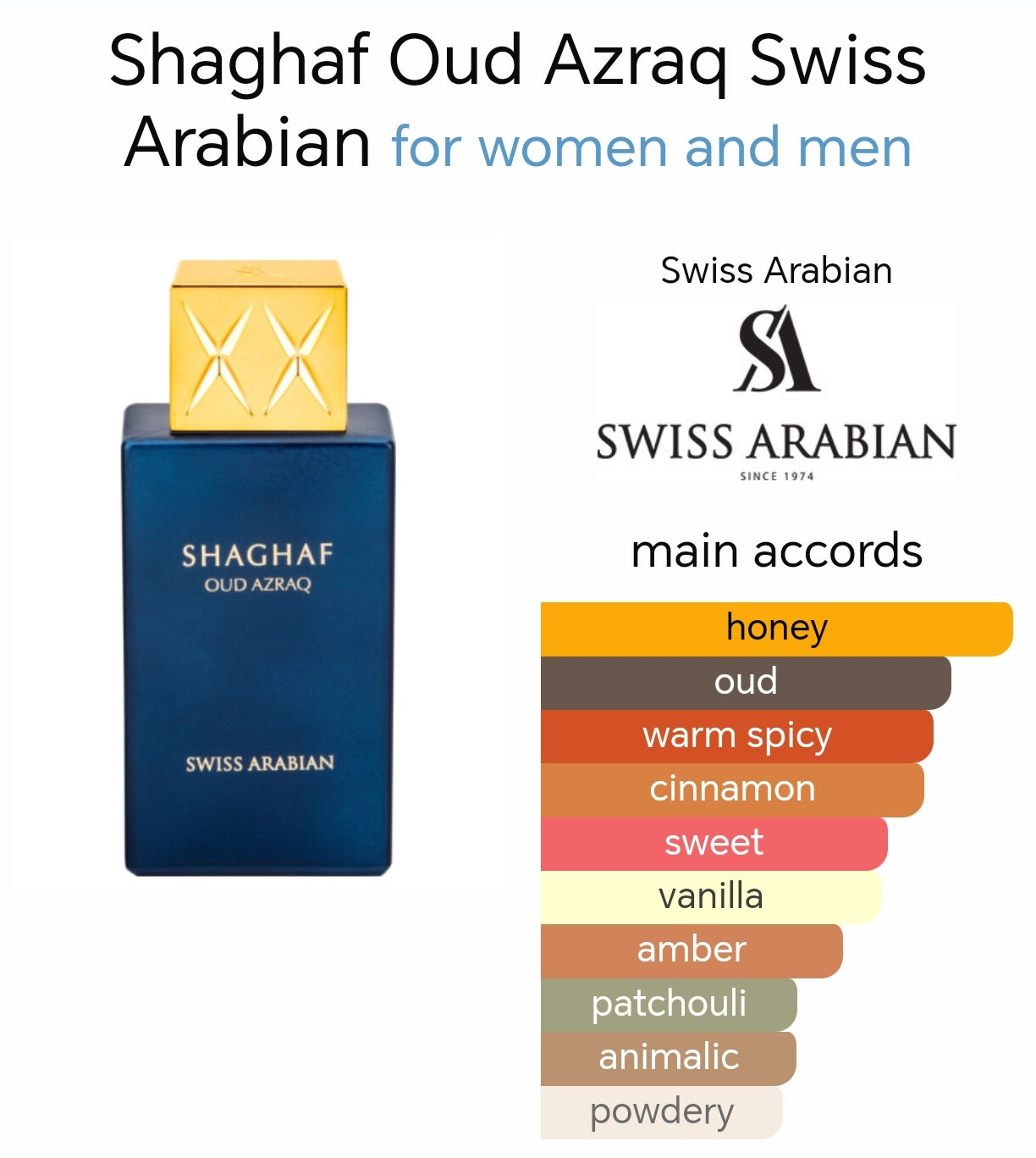 Shaghaf Oud Azraq EDP 75ml Perfume by Swiss Arabian Shaghaf Oud Azraq EDP 75ml Perfume by Swiss Arabian