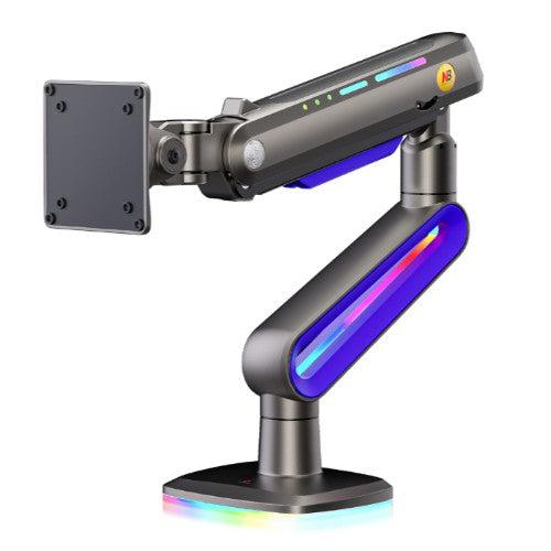 North Bayou NB F6 RGB Gaming Monitor Arm Matte Gray - Fits Most 32"-60" Screen | Weight Capacity 20kg | Height Adjustable 490mm - TUZZUT Qatar Online Shopping