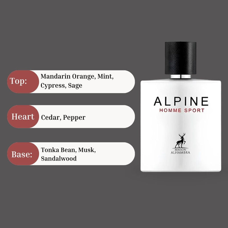 Alpine Homme Sport EDP Spray 100ml by Maison Alhambra | Inspired by Allure Homme Sport Chanel - TUZZUT Qatar Online Shopping
