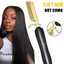 Gold Ceramic Professional Straightening Comb 176804 - TUZZUT Qatar Online Shopping