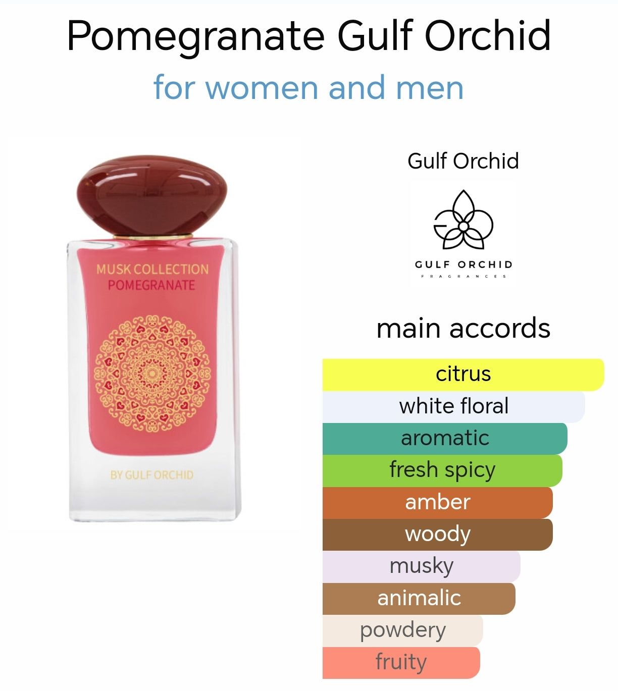 Pomegrante Musk Collection EDP Perfume 60ml by Gulf Orchid Pomegrante Musk Collection EDP Perfume 60ml by Gulf Orchid