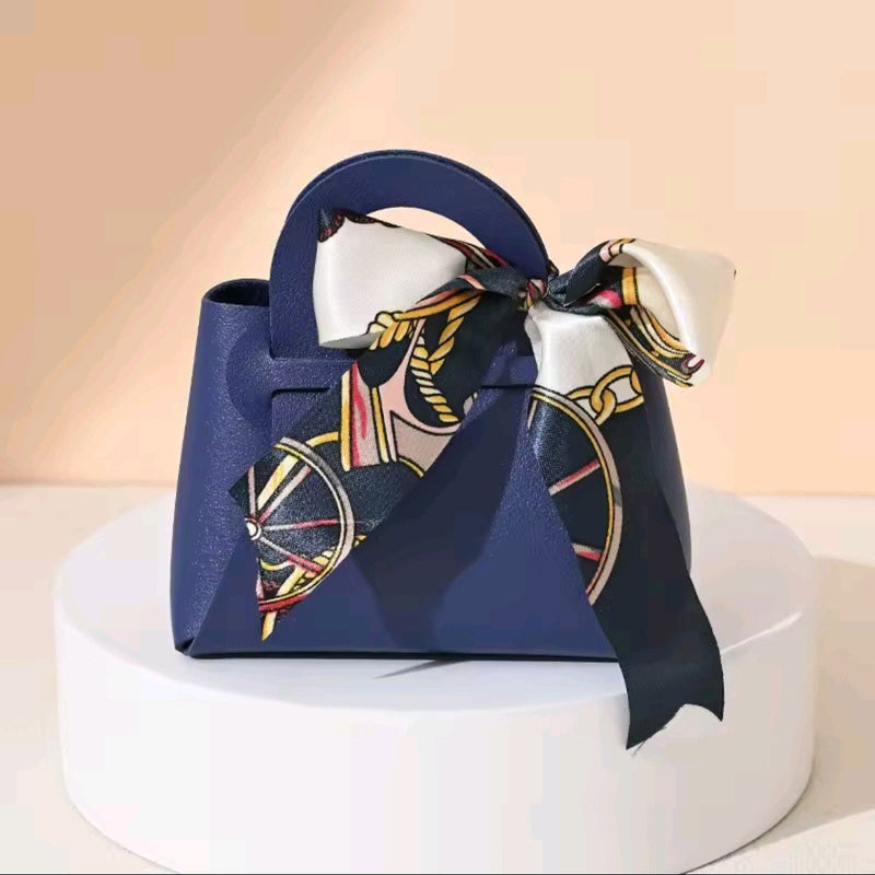 10 pcs Creative Leather Gifts Box with Ribbon Handbag Shape Candy Bag for Wedding Birthday Party - TUZZUT Qatar Online Shopping