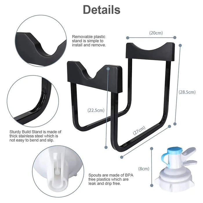 Portable Stainless Steel Water Bottle Jug Dispenser Stand - TUZZUT Qatar Online Shopping