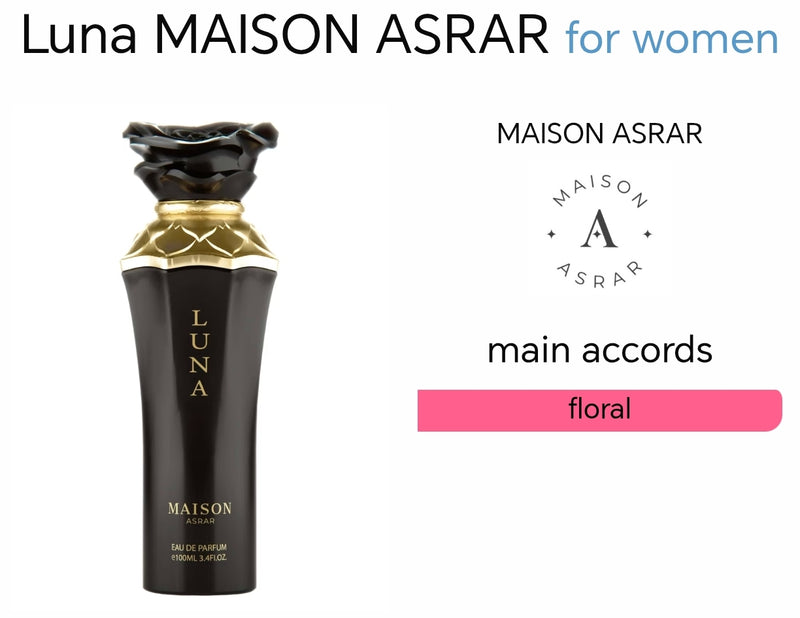 Maison Asrar LUNA – EDP 100ml for Women | Inspired by Coco Mademoiselle Chanel - TUZZUT Qatar Online Shopping