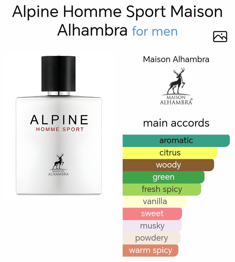 Alpine Homme Sport EDP Spray 100ml by Maison Alhambra | Inspired by Allure Homme Sport Chanel - TUZZUT Qatar Online Shopping