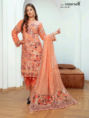 BINT-E-NOOR Mehrima CHIFFON Luxury Collection | Embroidered Readymade Stitched Party wear | CH-02 - TUZZUT Qatar Online Shopping