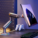 North Bayou NB F6 RGB Gaming Monitor Arm Matte Gray - Fits Most 32"-60" Screen | Weight Capacity 20kg | Height Adjustable 490mm - TUZZUT Qatar Online Shopping