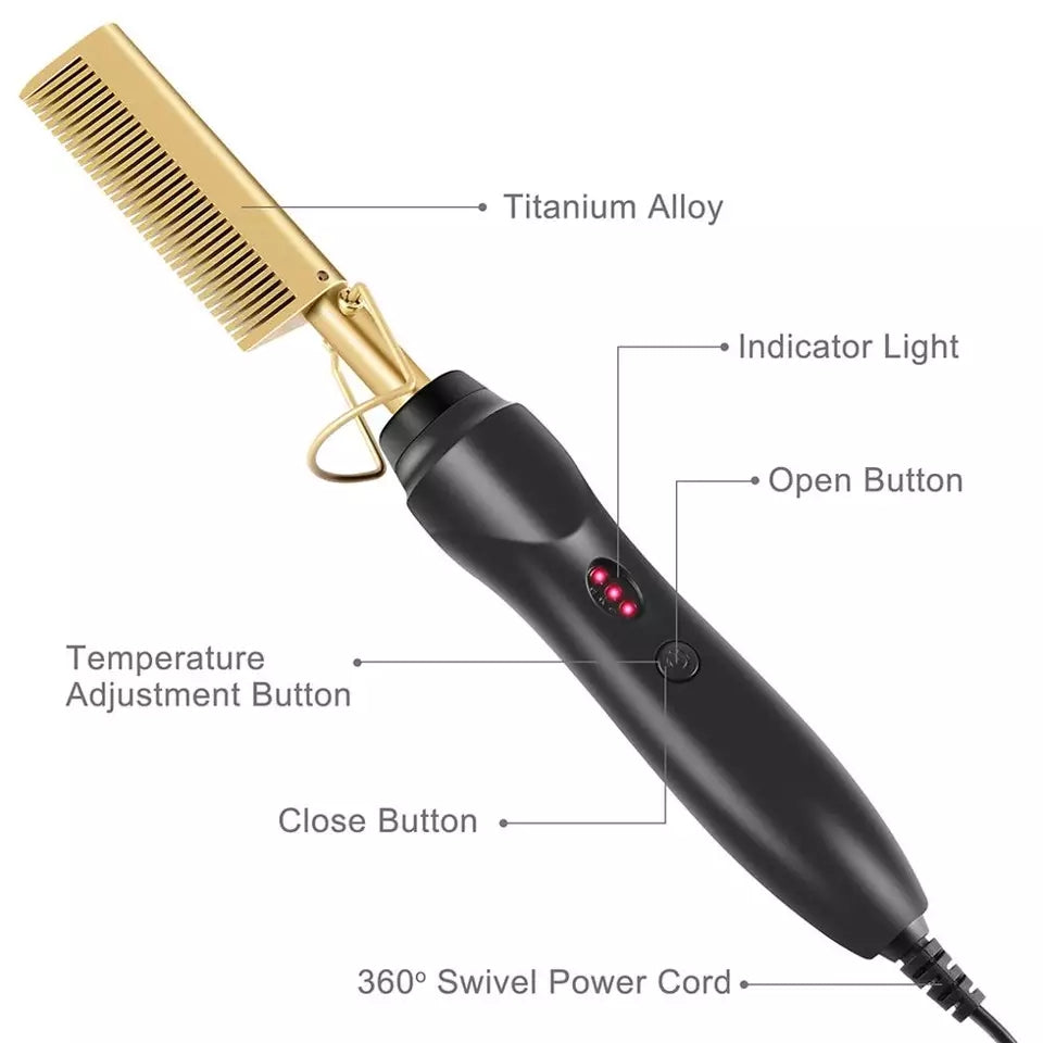 Gold Ceramic Professional Straightening Comb 176804 Gold Ceramic Professional Straightening Comb 176804