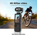 Air Tab Pocket 4K Ultra HD Action Camera | 180° Manual Flip Lens | Built-in Fill Light | with Tripod - TUZZUT Qatar Online Shopping