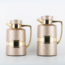 Modern Arabic Style Dallah Premium Coffee Tea Pot Vacuum Flask 2 Pcs Gift Set - (1.0L +07L) - Gold - TUZZUT Qatar Online Shopping