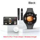 D25 Watch 4 Pro Smartwatch 3 Straps 1.52" Circle Screen Wireless with 3 Straps Bands - TUZZUT Qatar Online Shopping