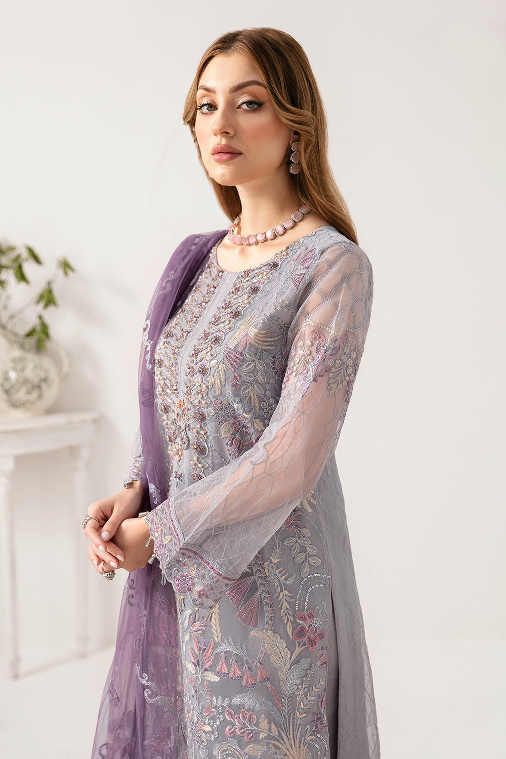 Minhal by Ramsha | Embroidered Organza Readymade Party wear | M-1104 Minhal by Ramsha | Embroidered Organza Readymade Party wear | M-1104