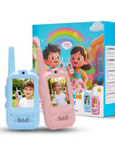 2-Pcs Kids Video Walkie Talkies with Camera & LCD Screen – Rechargeable, No WiFi/SIM, Long-Range Intercom Toy (Blue & Pink) - TUZZUT Qatar Online Shopping