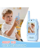 2-Pcs Kids Video Walkie Talkies with Camera & LCD Screen – Rechargeable, No WiFi/SIM, Long-Range Intercom Toy (Blue & Pink) - TUZZUT Qatar Online Shopping