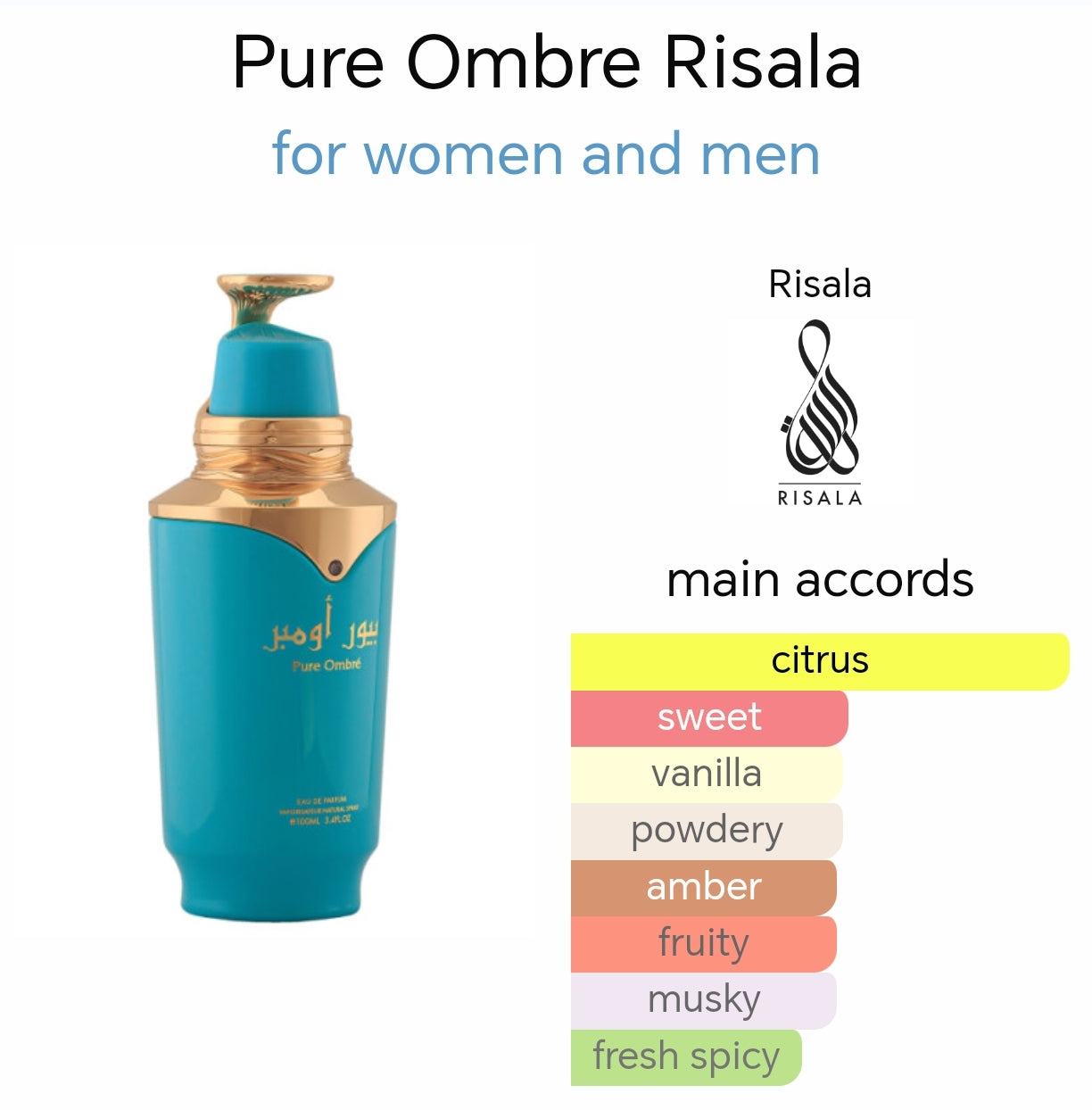 RISALA Pure Ombre for Unisex EDP Spray 100ml | Inspired by Erba Pura Xerjoff RISALA Pure Ombre for Unisex EDP Spray 100ml | Inspired by Erba Pura Xerjoff