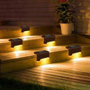 16 Pcs Solar Outdoor Step Light - Waterproof LED Deck Light Outdoor Stair Lamp - TUZZUT Qatar Online Shopping