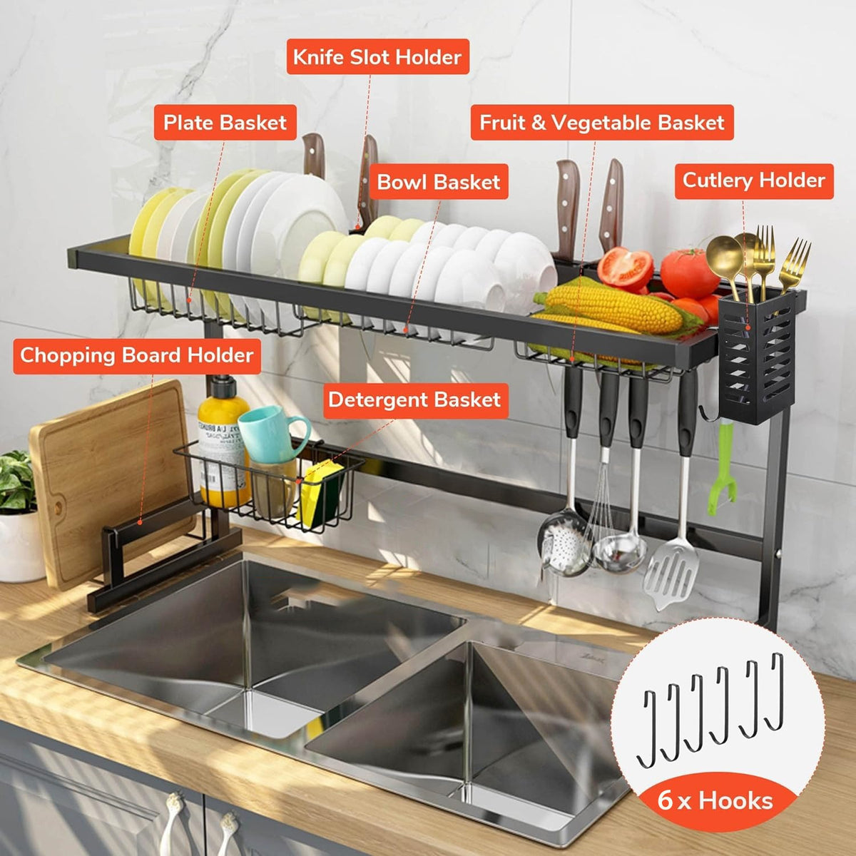 Over the Sink Dish Drying Rack - Kitchen Rack Organizer Over the Sink Dish Drying Rack - Kitchen Rack Organizer