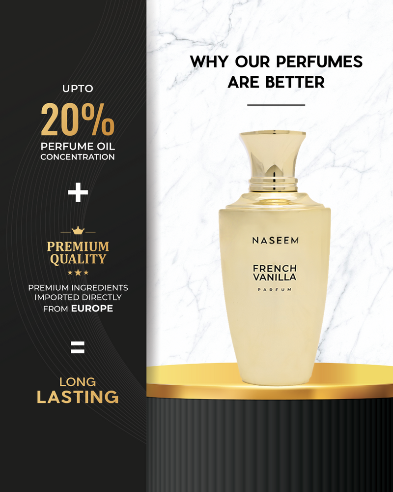 Naseem FRENCH VANILLA Aqua Parfum EDP 100ml | Long-lasting Luxury Unisex Perfume - TUZZUT Qatar Online Shopping
