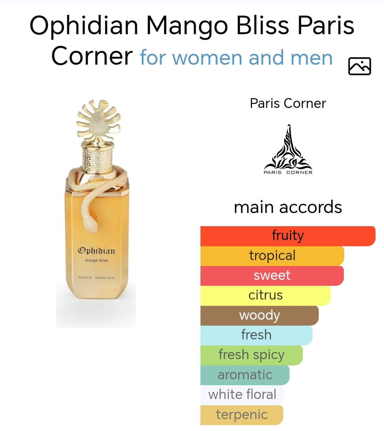 Paris Corner Ophidian Mango Bliss EDP Perfume 100ml Paris Corner Ophidian Mango Bliss EDP Perfume 100ml