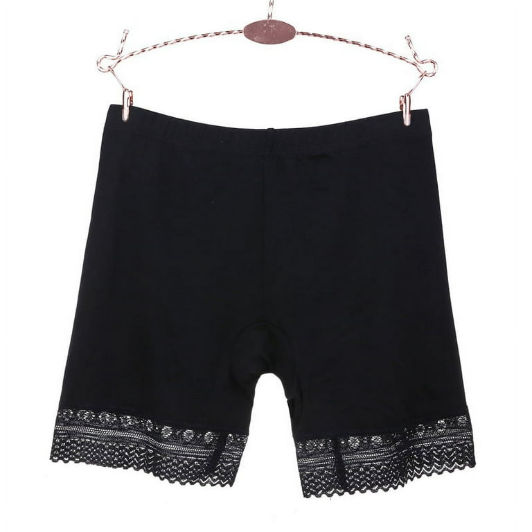 4 Pcs Seamless Safety Pants Lace Stretchy Mid-Waist Shorts - 673 4 Pcs Seamless Safety Pants Lace Stretchy Mid-Waist Shorts - 673