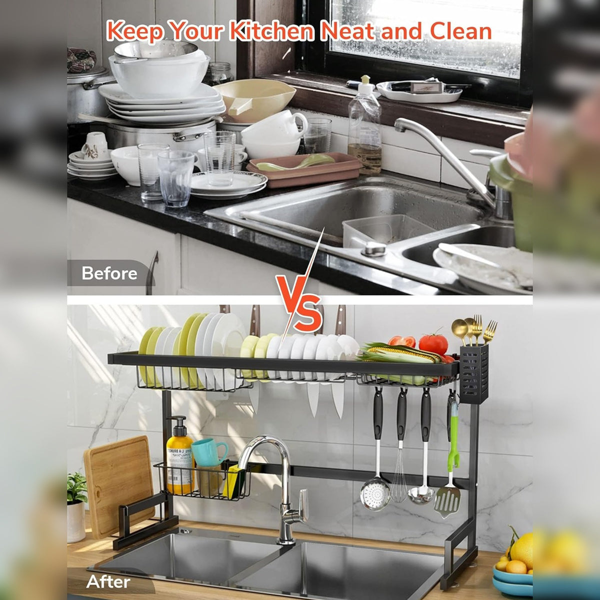 Over the Sink Dish Drying Rack - Kitchen Rack Organizer Over the Sink Dish Drying Rack - Kitchen Rack Organizer