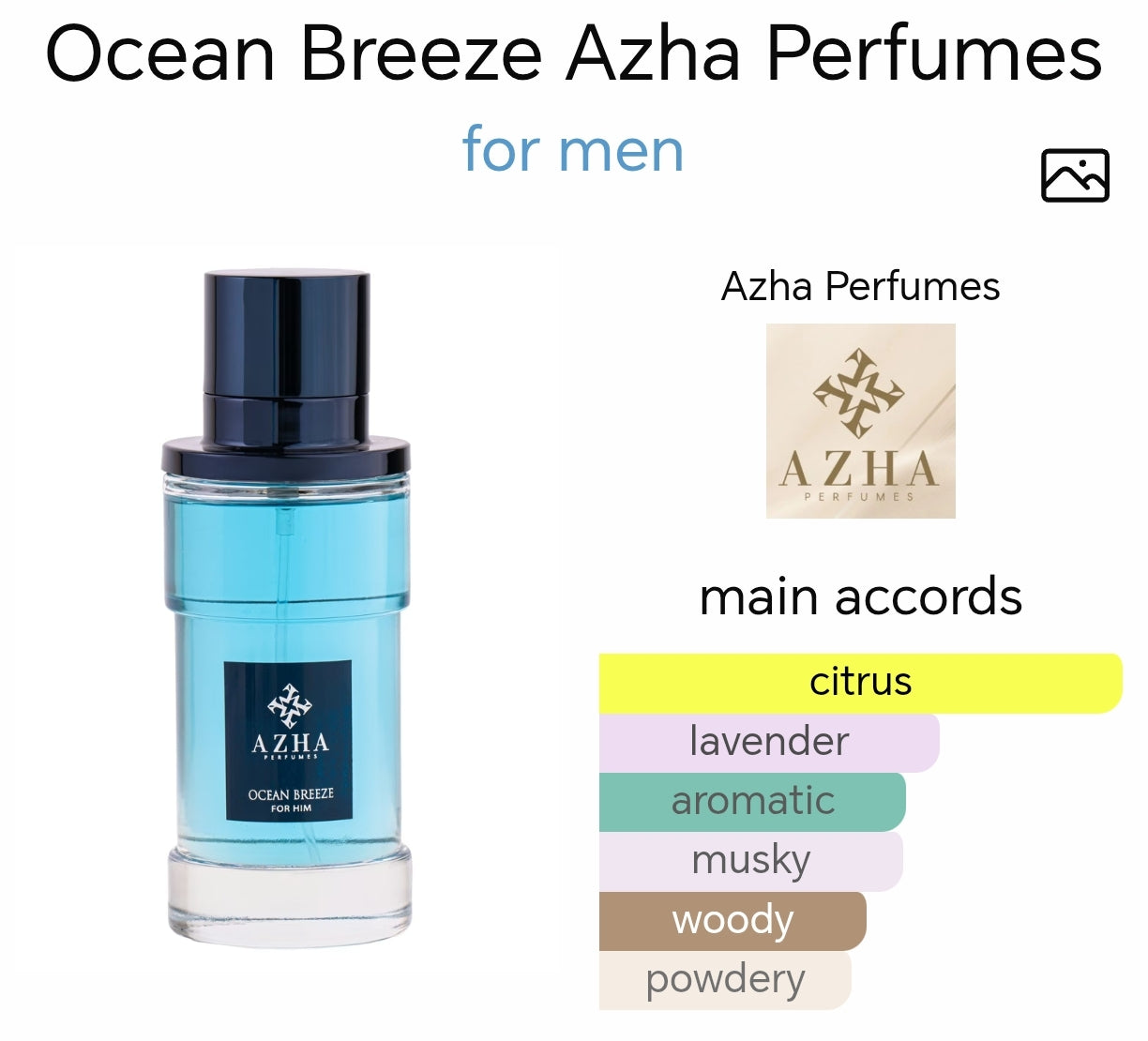 Ocean Breeze EDP for Him 100ml by AZHA Perfumes Ocean Breeze EDP for Him 100ml by AZHA Perfumes