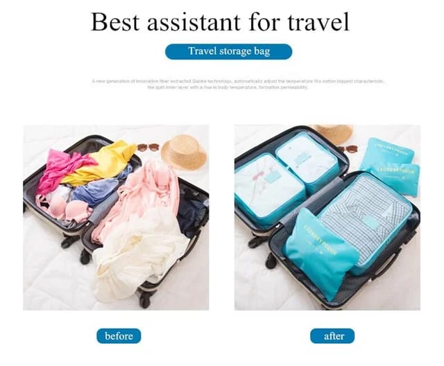 6 Pcs Travel Storage Bags Multi-functional Clothing Sorting Packages B-102 6 Pcs Travel Storage Bags Multi-functional Clothing Sorting Packages B-102
