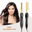 Gold Ceramic Professional Straightening Comb 176804 - TUZZUT Qatar Online Shopping