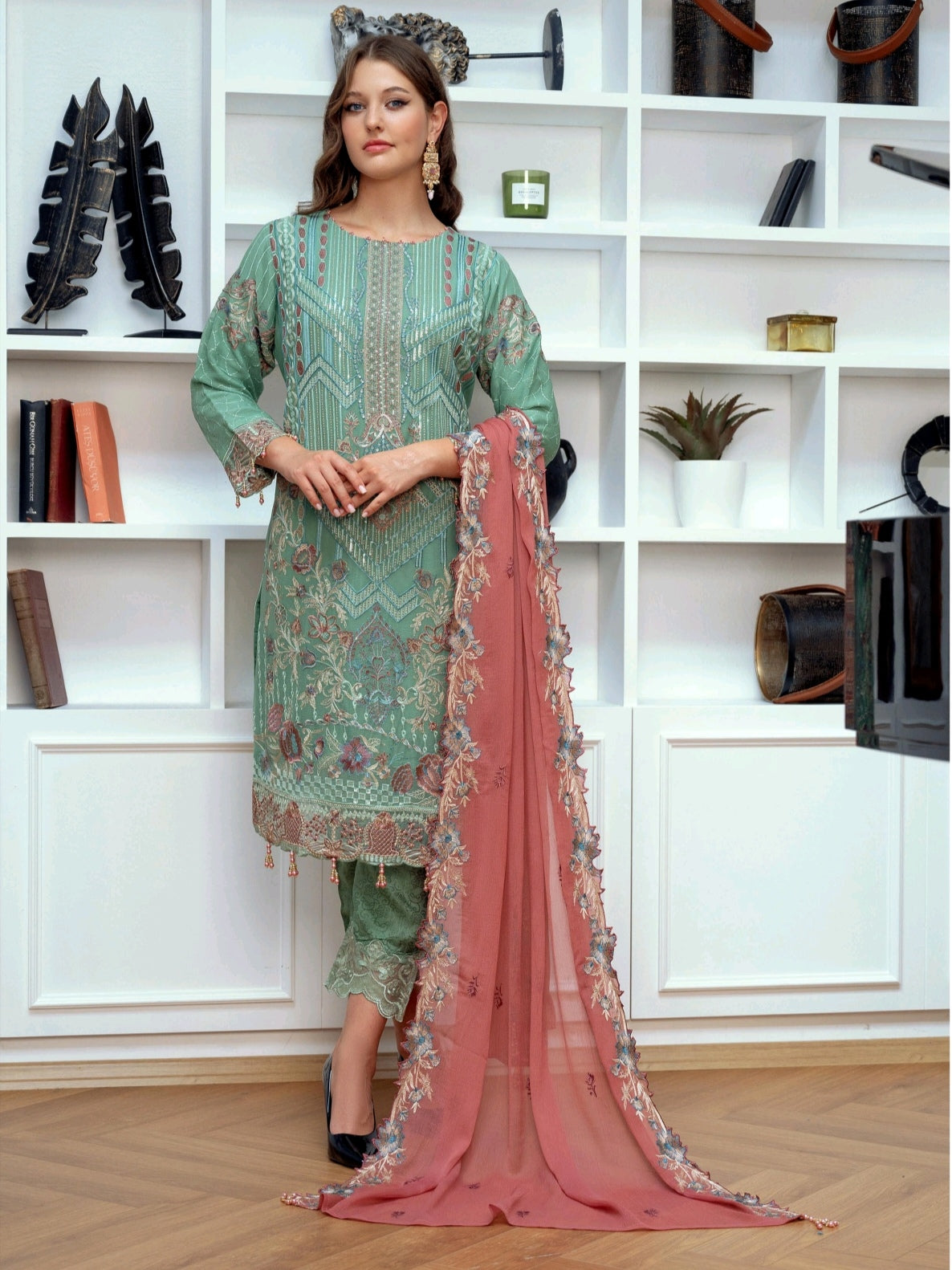 BINT-E-NOOR Mehrima CHIFFON Luxury Collection | Embroidered Readymade Stitched Party wear | CH-02 BINT-E-NOOR Mehrima CHIFFON Luxury Collection | Embroidered Readymade Stitched Party wear | CH-02