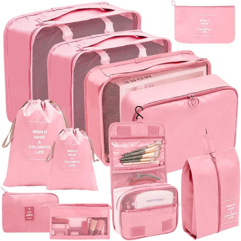 10 Pcs Set Travel Packing Luggage Organizer Bags - TUZZUT Qatar Online Shopping