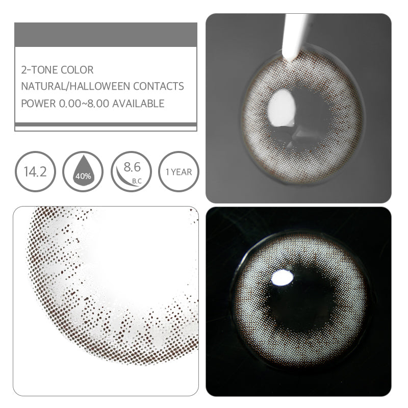 Unibling Glade Gray Contact Lenses for Eyes (1 Pair) Unibling Glade Gray Contact Lenses for Eyes (1 Pair)