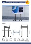 North Bayou NB V150 Heavy Duty Height Adjustable Motorized TV Cart 75"-120" - TUZZUT Qatar Online Shopping