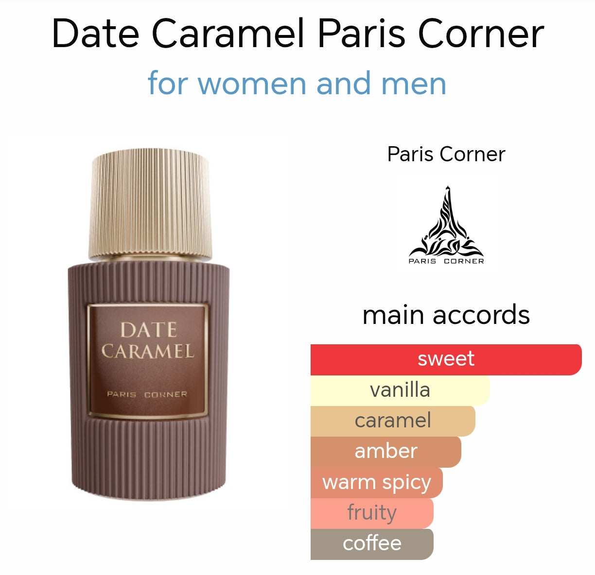 Paris Corner Date Caramel EDP 100ml - Unisex Perfume Paris Corner Date Caramel EDP 100ml - Unisex Perfume