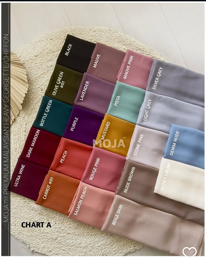 Moja Malaysian Georgette Heavy Chiffon Hijabs - TUZZUT Qatar Online Shopping