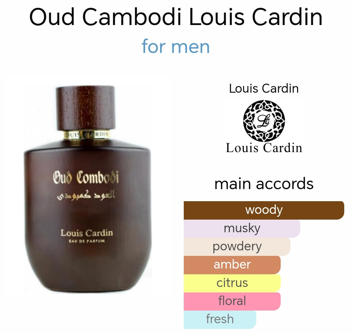 Louis Cardin Oud Cambodi EDP Spray Perfume 100ml Louis Cardin Oud Cambodi EDP Spray Perfume 100ml