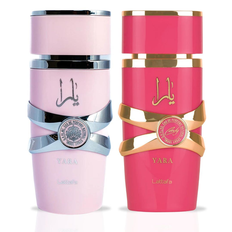 Yara & Yara Candy EDP Sprays 100ml By Lattafa  | A Playful, Fruity Floral Bundle With A Warm, Creamy Finish (EXQUISITE BUNDLE) - TUZZUT Qatar Online Shopping