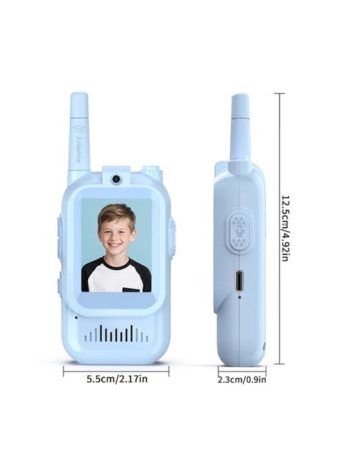 2-Pcs Kids Video Walkie Talkies with Camera & LCD Screen – Rechargeable, No WiFi/SIM, Long-Range Intercom Toy (Blue & Pink) 2-Pcs Kids Video Walkie Talkies with Camera & LCD Screen – Rechargeable, No WiFi/SIM, Long-Range Intercom Toy (Blue & Pink)