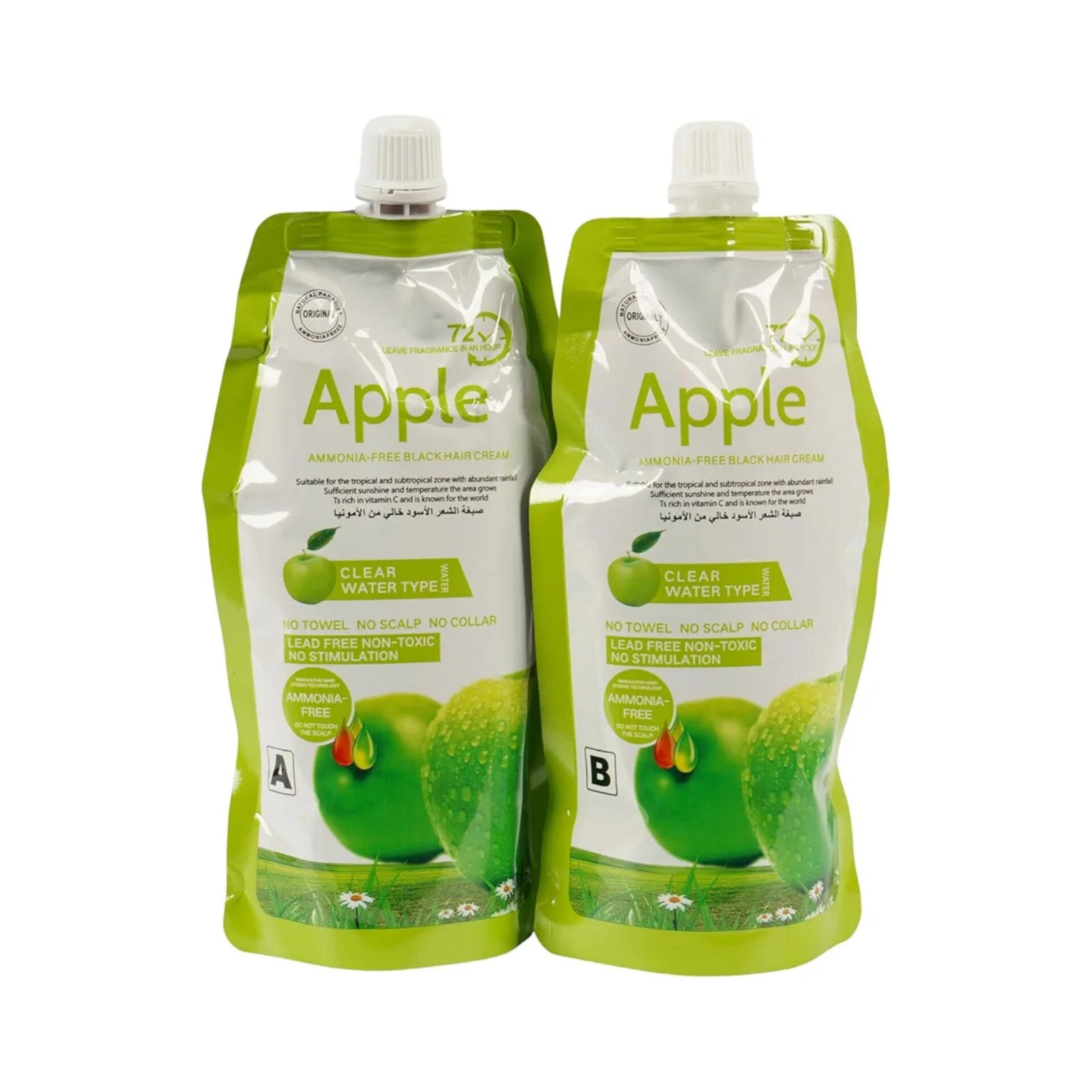 Apple 72 Natural Black Hair Dye Ammonnia Free Hair Colour Cream (500ml* 2) Pack Apple 72 Natural Black Hair Dye Ammonnia Free Hair Colour Cream (500ml* 2) Pack