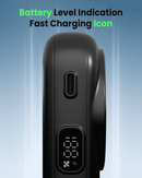 Moxedo Snap-On Wireless Charging Power Bank 8000mAh 15W PD Fast Charging Portable Charger with Built-in USB-C Cable - Black - TUZZUT Qatar Online Shopping