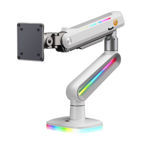 North Bayou NB E6 RGB Gaming Monitor Arm White - Fits Most 32"-60" Screen | Weight Capacity 20kg | Height Adjustable 490mm - TUZZUT Qatar Online Shopping