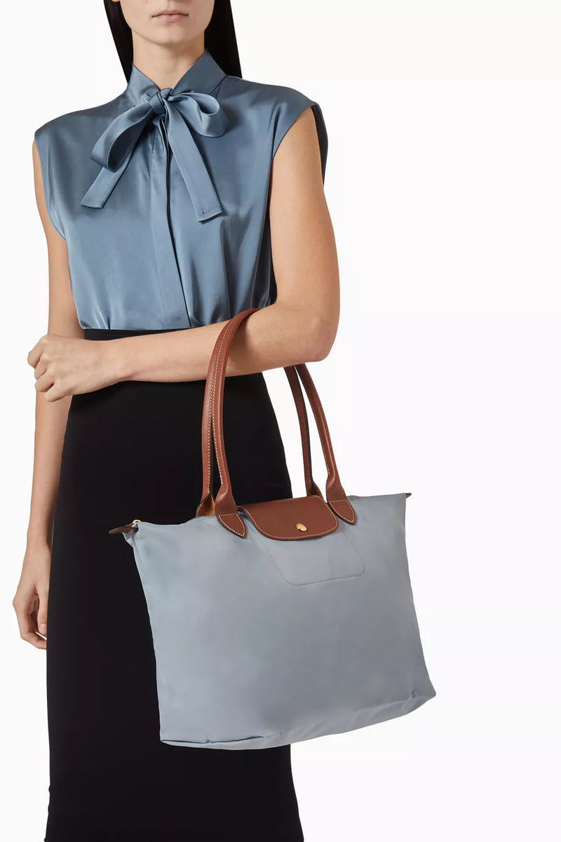 Long Handle Le Pliage Tote Bag Women's Handbag in Canvas Grey L1899619P55 - TUZZUT Qatar Online Shopping