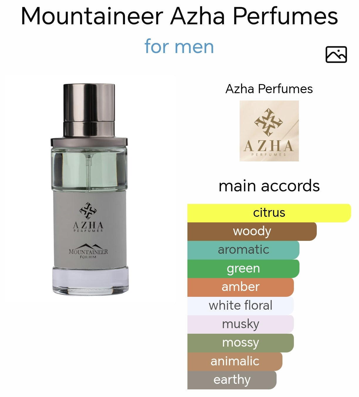 Mountaineer EDP for Him 100ml by AZHA Perfumes | Inspired by Silver Mountain Water Creed Mountaineer EDP for Him 100ml by AZHA Perfumes | Inspired by Silver Mountain Water Creed