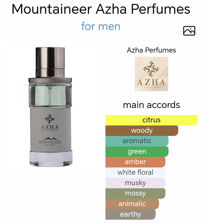 Mountaineer EDP for Him 100ml by AZHA Perfumes | Inspired by Silver Mountain Water Creed - TUZZUT Qatar Online Shopping