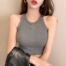 Women's Sleeveless Solid Color Tank Top L 279359 - TUZZUT Qatar Online Shopping
