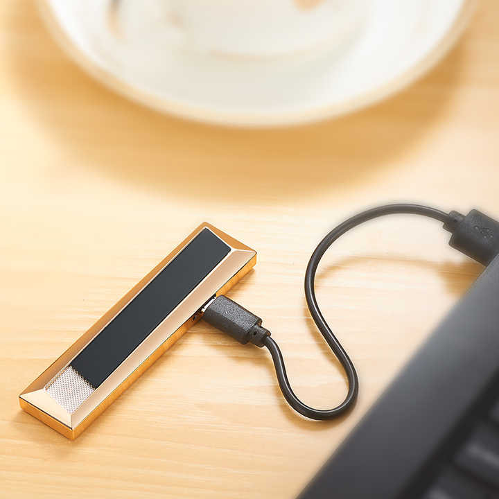 Ultra Thin Metal USB Rechargeable Cigarette Lighter - YQ057-3060 Ultra Thin Metal USB Rechargeable Cigarette Lighter - YQ057-3060