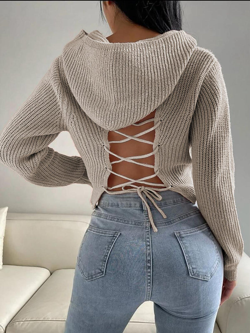 Women's Knitted Hoodies Sweater - HS03