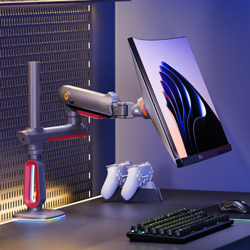 North Bayou NB L70 RGB Gaming Monitor Arm Matte Grey - Fits Most 32" ~ 60" Screen | Weight Capacity 20kg | Height Adjustable 740mm - TUZZUT Qatar Online Shopping
