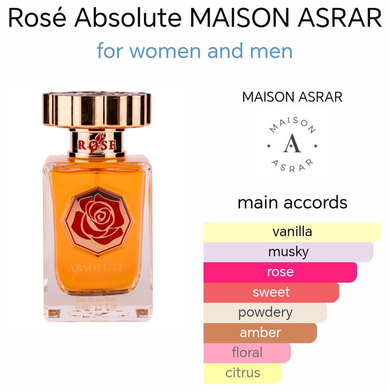 Maison Asrar ROSÉ ABSOLUTE – EDP 110ml | Inspired by Roses Vanille Mancera - TUZZUT Qatar Online Shopping